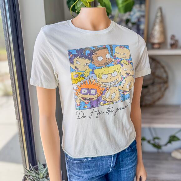 Nickelodeons Rugrats Women’s Small “Do It For The Gram!" Raw Hem Retro Tee - Picture 6 of 7